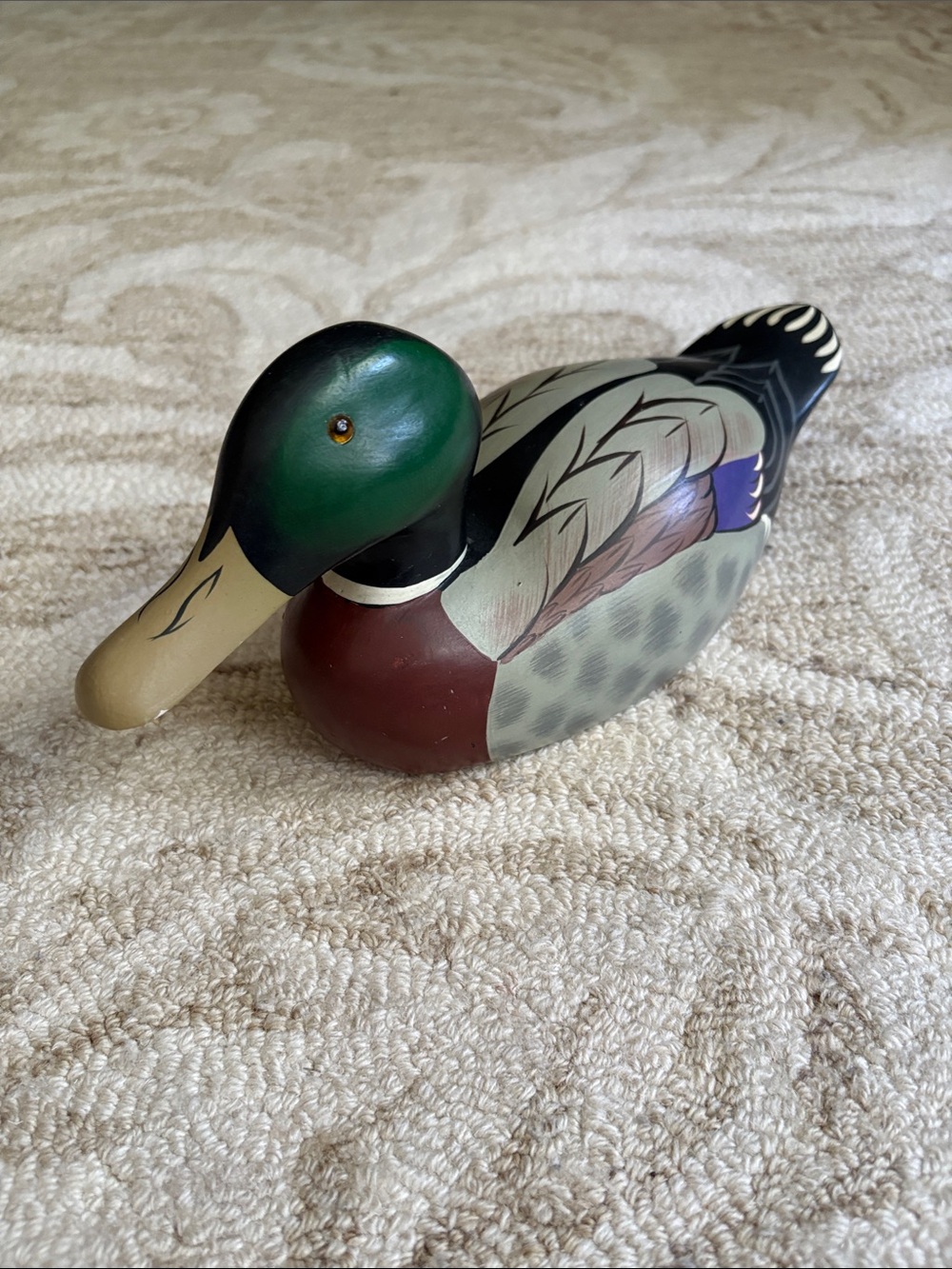 Vintage Wooden Painted Mallard Duck Decoy - D Betts